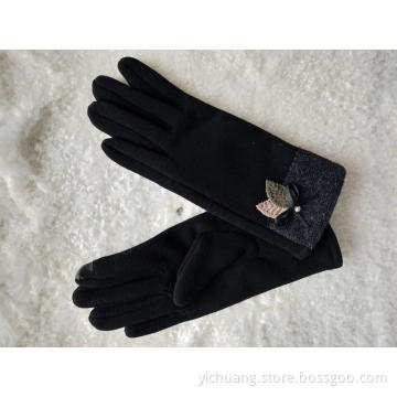 Classical winter sew fabric glove for women